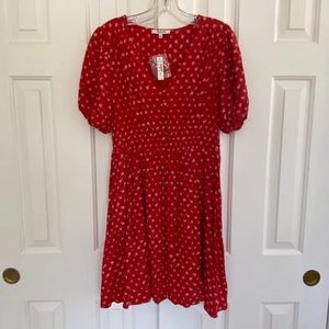 Red with white flowers dress - Madewell